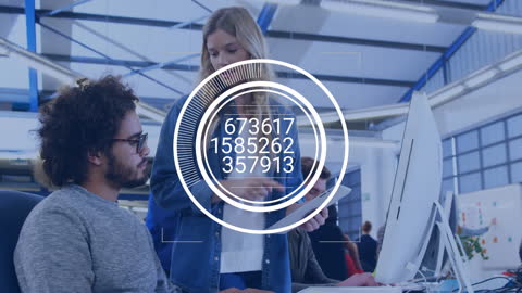 Collaboration and Technology in Modern Workplace with Loading Animation