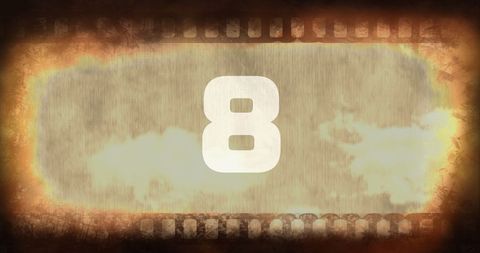 Vintage Film Strip with Number 8 Overlay