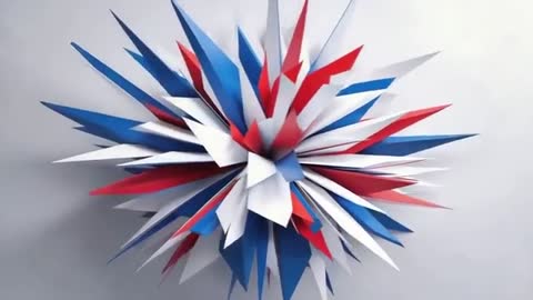 Dynamic Starburst with Red White Blue Triangles