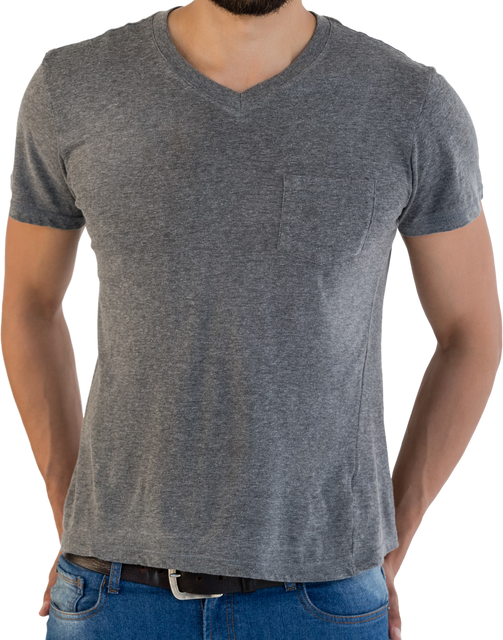 Transparent Background: Man in Grey T-Shirt Mid-Section Design - Download Free Stock Videos Pikwizard.com