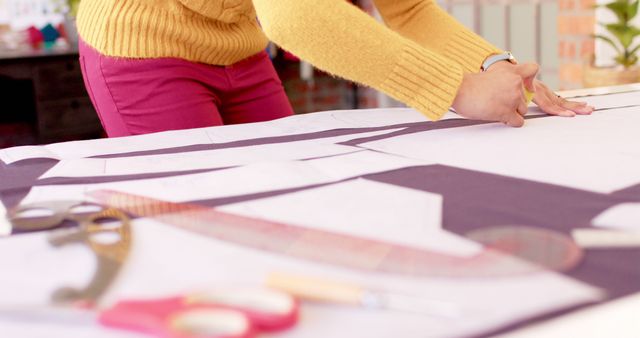 Fashion Designer Cutting Fabric for New Garment - Download Free Stock Images Pikwizard.com