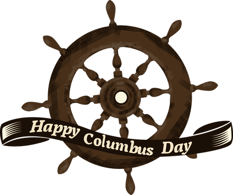 transparent ship wheel with happy columbus day message - Download Free Stock Videos Pikwizard.com