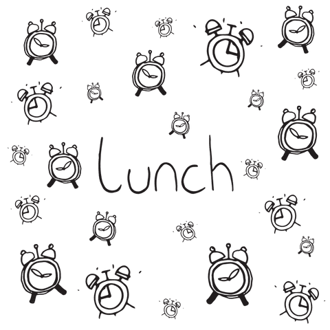 transparent lunch text with clock icons vector - Download Free Stock Videos Pikwizard.com