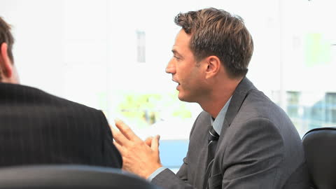 Serious Business Discussion with Team Leader in Modern Office