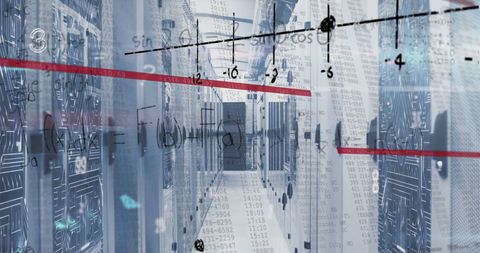 Digital Interface Concept Overlaying Data Center - Download Free Stock Images Pikwizard.com