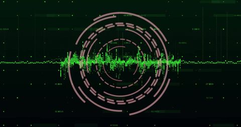 Futuristic digital data visualization with radar elements