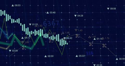 Dynamic Financial Data with Fluctuating Graph Lines - Download Free Stock Images Pikwizard.com