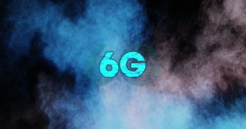 Blue 6G Technology Concept with Dynamic Powder Background - Download Free Stock Images Pikwizard.com