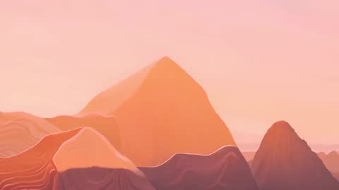 Serene Vibrant Mountain Landscape with Flowing Lines