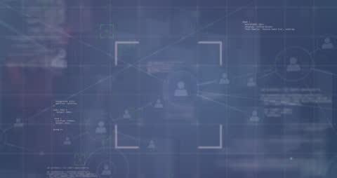 Digital Network Visualization with Data Connections and Icons