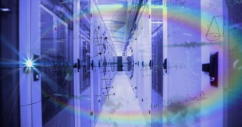 Advanced Data Processing and Mathematical Concepts in Server Room - Download Free Stock Images Pikwizard.com