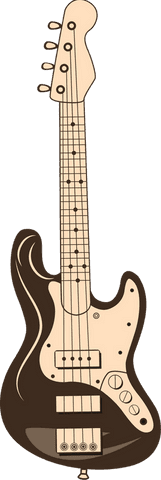 Six-string electric guitar transparent background coz artistic