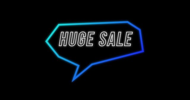 Retro Neon Huge Sale Advertisement with Eighties Style - Download Free Stock Images Pikwizard.com