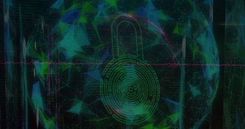 Digital Cybersecurity Abstract with Globe and Fingerprint Lock - Download Free Stock Images Pikwizard.com