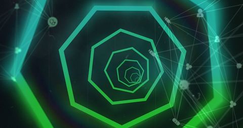 Futuristic Medical Interface with Neon Shapes