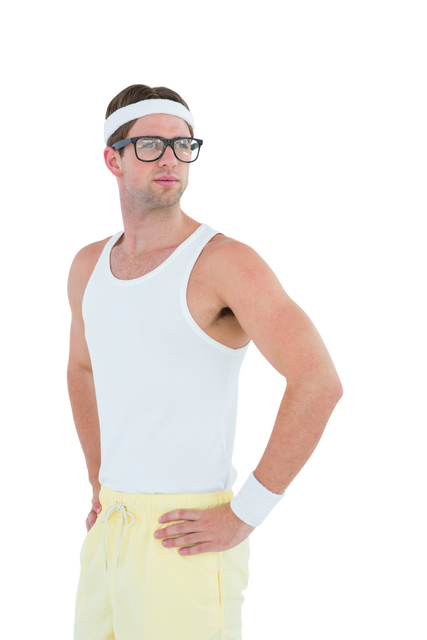 Geeky Hipster in Sportswear Standing Confidently Transparent Background - Download Free Stock Videos Pikwizard.com