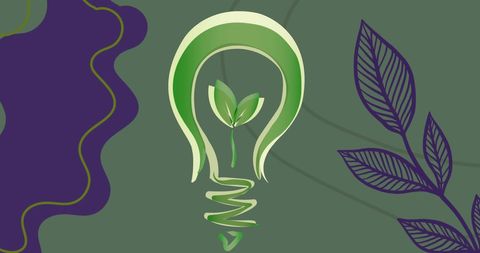 Eco-Friendly Light Bulb with Leaf Symbolizing Renewable Energy - Download Free Stock Images Pikwizard.com