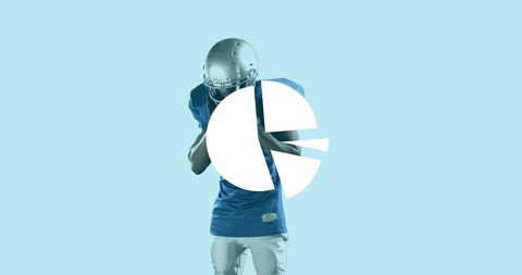 American football player with bold graphic overlay