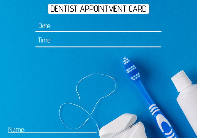 Dentist Appointment Reminder Card with Oral Hygiene Items - Download Free Stock Templates Pikwizard.com