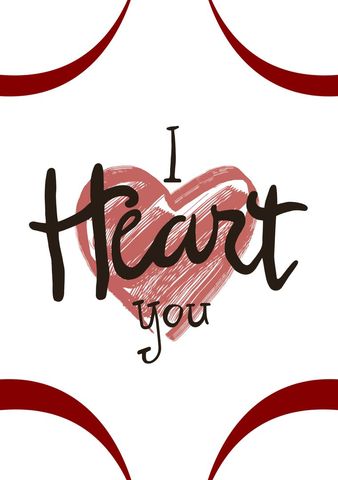 i heart you love design with sketched heart - Download Free Stock Templates Pikwizard.com