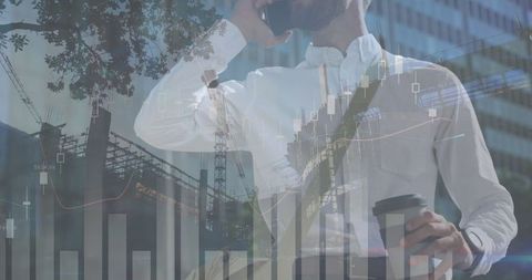Businessman Analyzing Financial Data on Smartphone in Urban Setting - Download Free Stock Images Pikwizard.com