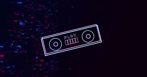 Retro Boombox Illustration on Dark Sparkling Background - Download Free Stock Images Pikwizard.com