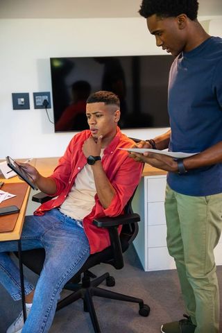 Innovative Teamwork in Modern Home Office