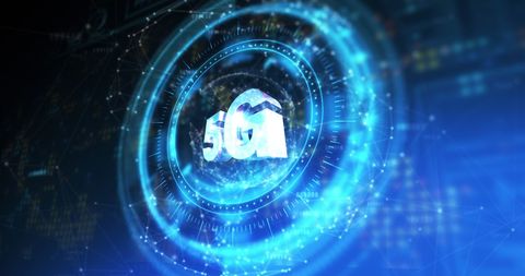 Futuristic 5G Digital Communication Concept Background - Download Free Stock Images Pikwizard.com