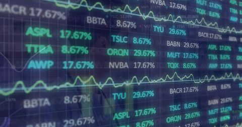 Financial data display on digital grid interface technology