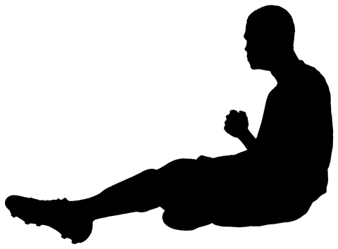 Silhouette of male football player for effective transparent design