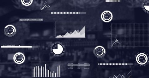 Digital Business Graphs in Modern Cafe Background - Download Free Stock Images Pikwizard.com