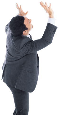 Energetic Businessman Celebrating Achievement on Transparent Background