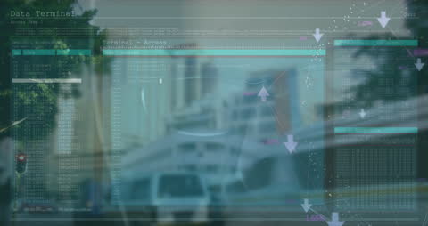 Data Streams Luce Over Urban Vehicles