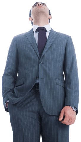 Transparent PNG of Biracial Businessman Looking Upward
