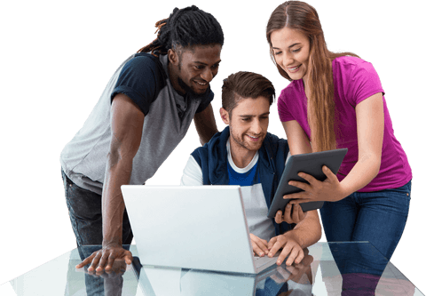 Diverse Creative Team Engaging with Digital Technology on Transparent Desk - Download Free Stock Videos Pikwizard.com