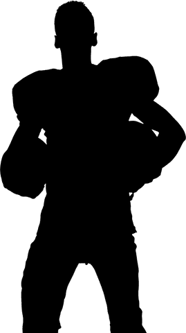 Transparent silhouette of male american football player vector art
