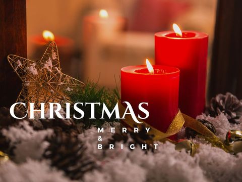 festive christmas candles with snow and pine decoration - Download Free Stock Templates Pikwizard.com