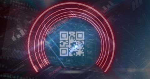 QR Code with Futuristic Data Processing Interface - Download Free Stock Images Pikwizard.com