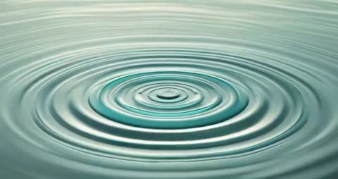 Symmetrical Ripples from Droplet Falling in Calm Teal Water