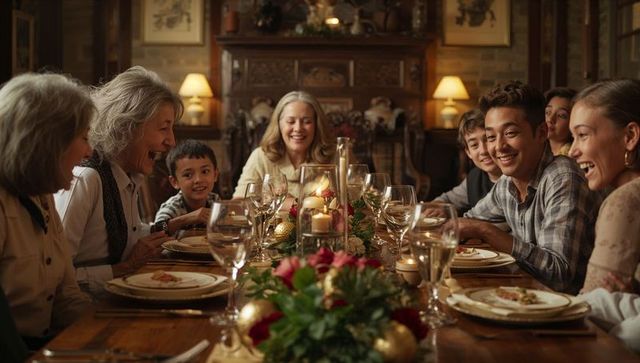 Family Gathering Enjoying Holiday Meal