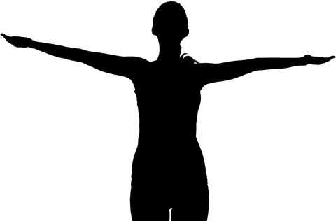 silhouette of sportswoman outstretching arms on transparent background - Download Free Stock Videos Pikwizard.com