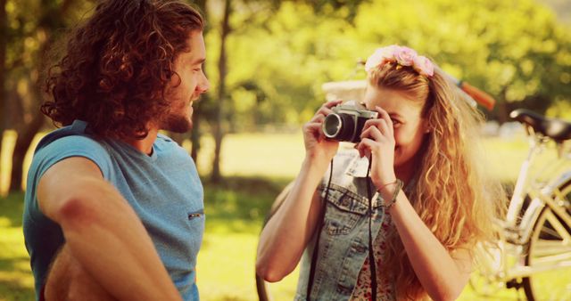 Young Couple Enjoying Outdoor Photography Activity - Download Free Stock Images Pikwizard.com