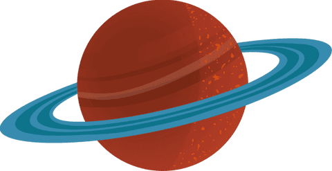 red-orange ringed planet with blue rings on transparent background - Download Free Stock Videos Pikwizard.com