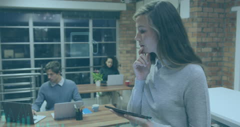 Focused Business Team Analyzing Digital Data Trends