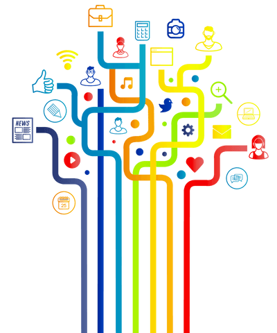 Colorful Network of Digital Icons on Transparent Background - Download Free Stock Videos Pikwizard.com