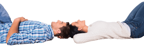 Happy Couple Relaxing on Transparent Background Capturing Joyful Relationship