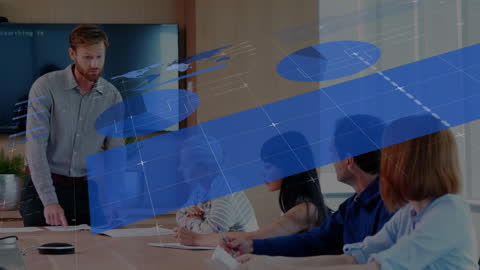 Innovative Team Analyzing Global Financial Data at Office Meeting