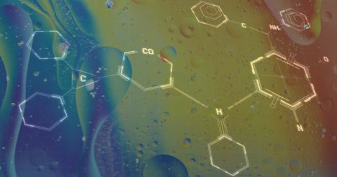 Chemical Formula and Abstract Bubbles on Colorful Background - Download Free Stock Images Pikwizard.com
