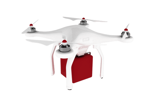 Transparent Drone Carrying Red Box Illustration for Shipping Concepts - Download Free Stock Videos Pikwizard.com