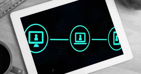 Digital Interface Icons on Tablet Screen for Network Technology - Download Free Stock Images Pikwizard.com